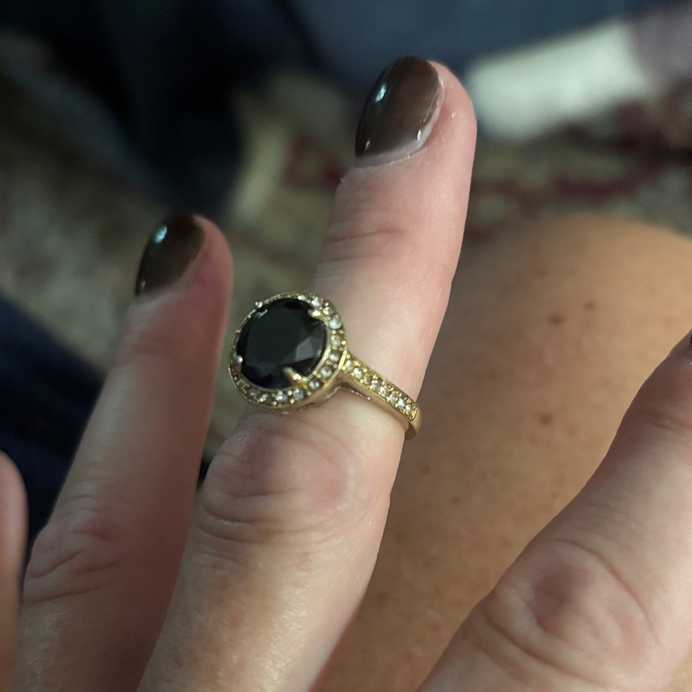 Avon Black and Gold Statement Ring
